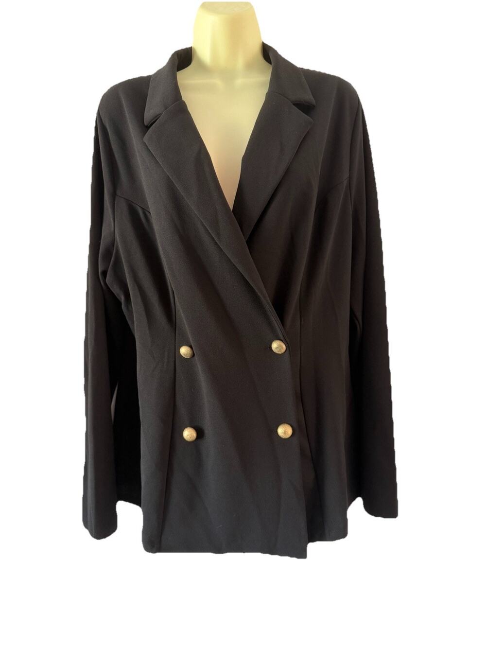 Fashion Nova Womens Double Breasted Black Knit Jacket Blazer Sz 1X